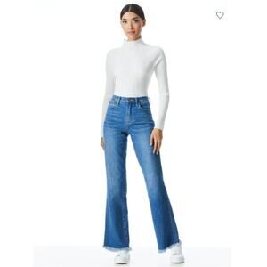 Alice Olivia Jeans Womens 27 Amazing High Rise Girlfriend Bootcut Blue Stretch
